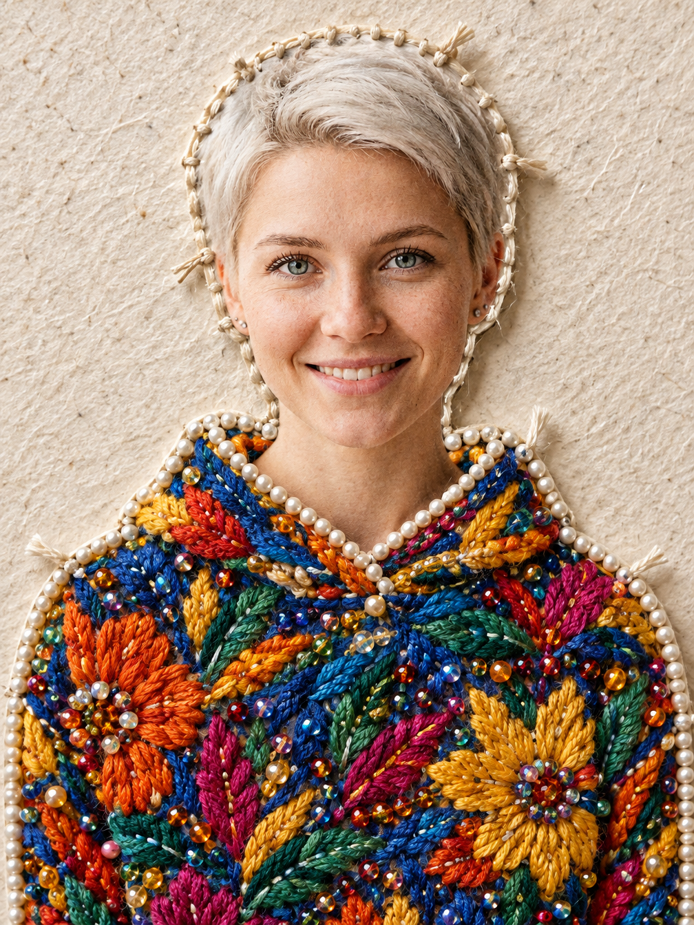Коллаж с вышивкой